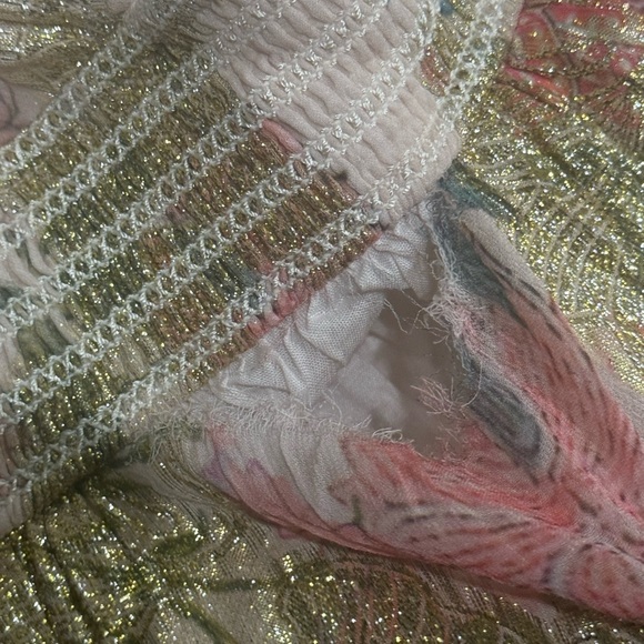 HEMANT & NANDITA Pink and Gold Floral Dress - Picture 10 of 16